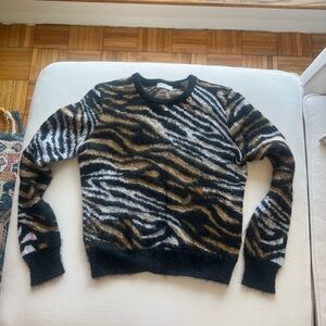 Equipment Fuzzy Animal Print Sweater - Wool blend